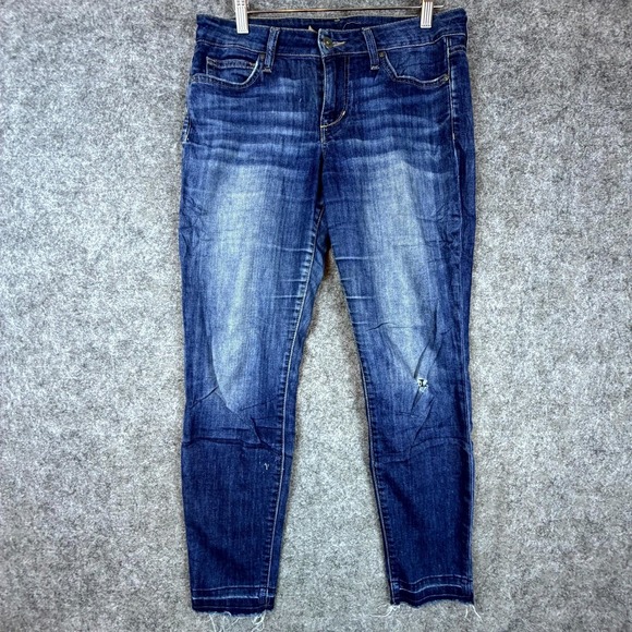 Joe's Jeans Denim - Joe's Jeans Womens 27 Blue Denim Cotton Stretch Mid Rise Tapered Leg Raw Hem